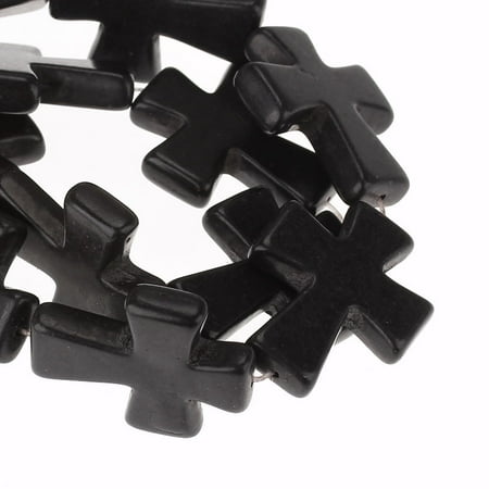 Strand Turquoise Cross - 1 Strand, Turquoise Black Cross Spacer Loose Beads 3.7cmx3.1cm (1 4/8''x1 2/8...