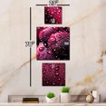 thumbnail image 3 of Designart "Rain-Kissed Red Rose XVIII" Floral Multipanel Clock For Living Room Décor - Large Modern Wall Clock - Oversized Red Wall Clock - Set Of 3, 3 of 6