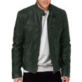 thumbnail image 1 of Mens Faux Leather Rider Biker Jackets Retro Outwear Coats Zip Moto Jackets, 1 of 7