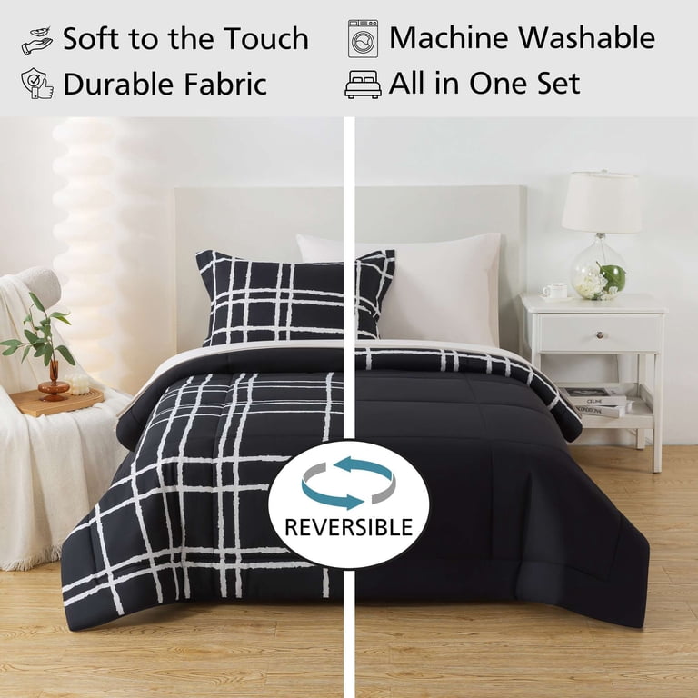 Free Shipping! Mainstays Reversible Bed in a Bag Comforter Set