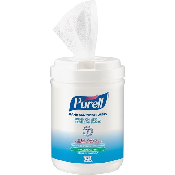 PURELL®, GOJ903106, Alcohol Hand Sanitizing Wipes, 1 Each, White