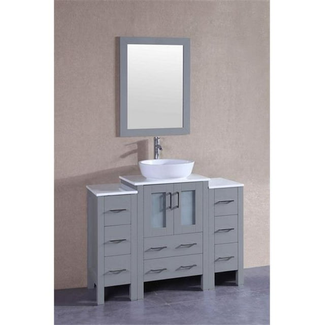 Mercury Import Group AGR124BWLPS2S Ensemble de Vanité Simple 48 Po Bosconi - Gris