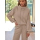 thumbnail image 5 of Conjuntos Deportivos de Dos Piezas para Mujer, Ideales para Otoño. Incluyen Sudadera con Cordón Ajustable y Pantalón Deportivo de Pierna . Caqui L, 5 of 9