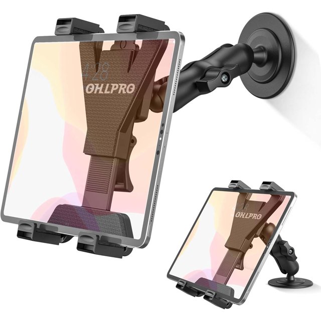 UTAH-Tablet Holder for Car Dashboard, Universal iPad Mount Suction Cup Base with 360°Adjustable Ball, Long Arm Car Mount Clamp for All 7" - 11.5" iPad Pro, Mini, Samsung Tab, Nexus