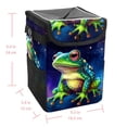 thumbnail image 5 of Starry Sky Frog Foldable Car Trash Can with Lid, Leak-Proof Mini Trash Can, Car Trash Bin, Trash Can for Car with Hanging Storage Bag, 5 of 6