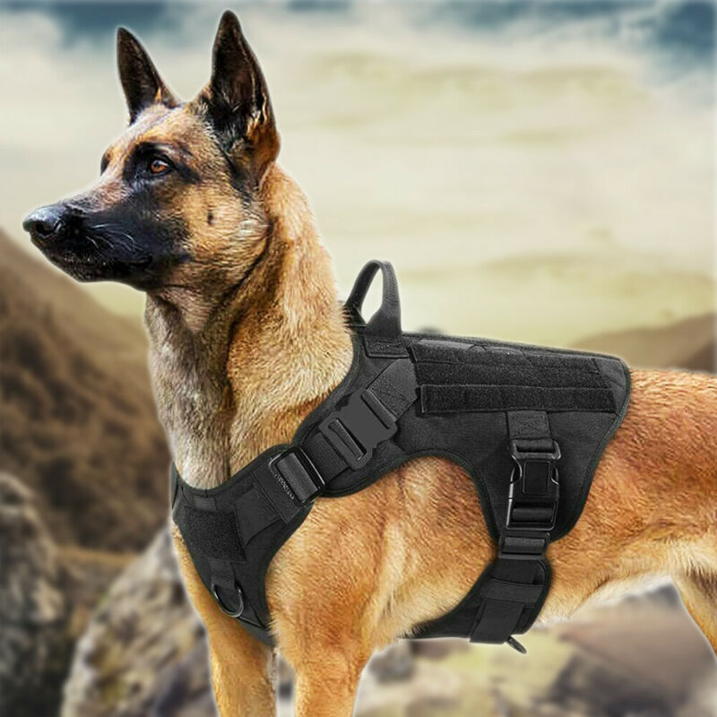 EAYSG Adjustable Tactical Dog Vest Outdoor Harness Dog Training Vest  Working Dog USA Large & Medium 