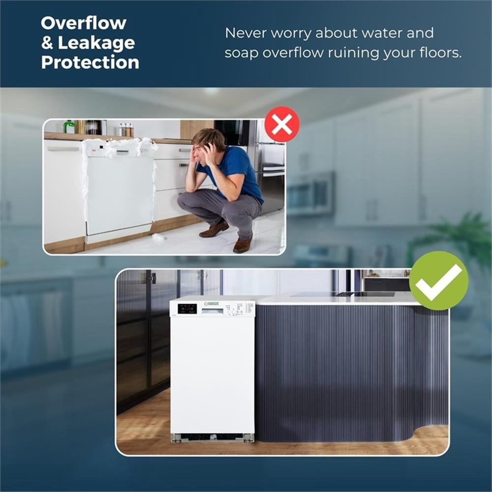 Pemberly Row 18" Built-in Dishwasher 10 Place 8 Wash 1/2Load Sensor Wash 110V