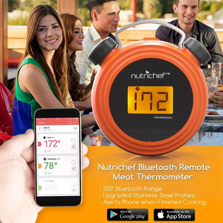 Smart Wireless Meat Thermometer 360FT APP Control Bluetooth Wireless  Digital Cooking Thermometer for Grilling and Smoking/BBQ/Oven/Smoker/Air