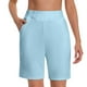 thumbnail image 5 of WILLBEST Pantalones Capri Casuales para Mujer, de Verano, Elásticos, Hasta La Rodilla, para Entrenamiento, Yoga, Informales, con Cintura Elástica, con Bolsillos, 161 Chica, 5 of 5