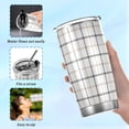 thumbnail image 6 of GZHJMY Buffalo Plaid Tumbler with Lid & Straw,Reusable Double Wall Stainless Steel Vacuum Insulated Travel Mug, 6 of 7