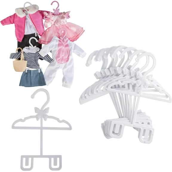 Dress Along Dolly Full-Outfit Clothes Hangers 12pk Compatible with 18" American Girl Dolls - Holds Tops & Bottoms - Gift for Kids, Girls & Boys