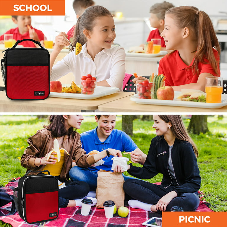 Red Lunch Box Teen Boys Girls Women Insulated Childs Kids Lunch Bag with  Pockets Lightweight Picnic …See more Red Lunch Box Teen Boys Girls Women