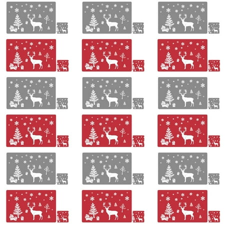

24pcs Christmas Table Covers Decorative Tablecloths Printing PVC Cups Placemats
