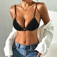 thumbnail image 4 of Riforla Women's Thin Comfortable Breathable Push up Bra Without Underwire Front Button Everyday Wear Bras Black 80B, 4 of 8