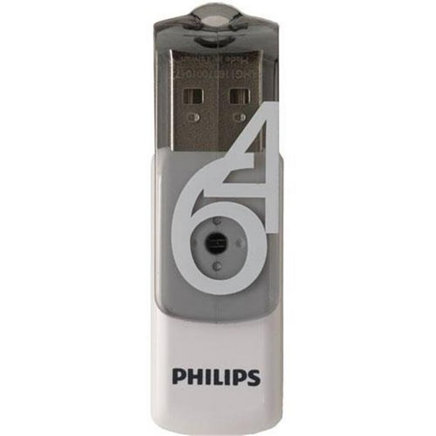 Philips PHMMD64GBVIVIDG Clé USB 2.0 Vivid Edition 64 Go - Gris 