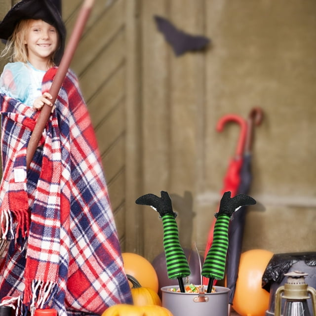 Fiudx Decoración de Jardín con Patas de Bruja, Accesorio Espeluznante de Halloween, Decoración Atmosférica para Exteriores, Uso En Interiores y Exteriores, Ideal para Patios, Jardines y Fiestas Navid