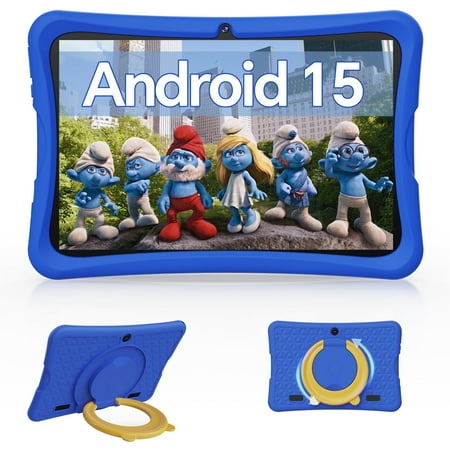 10.1" Android 15 Kids Tablet, 6GB+32GB & Dual Camera Tablet for Kid, 6000mAh，Parent Control, Child Education Tablet with WiFi(Blue)