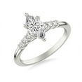 thumbnail image 2 of Silvago Jewelry Marquise Cut 1.49 Ct Moissanite Cathedral Engagement Ring - Solitaire with Accents - 14K White Gold Plated Jewelry, 2 of 3