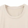 thumbnail image 4 of ClodeEU Women's Slim Fit Short Sleeve Crewneck T Shirt, Solid Color Casual Spring Summer Tee Beige,Womens Plus M, 4 of 5