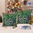 thumbnail image 3 of Christmas Tree Pillow Covers 18x18 Set of 2 Green Xmas Tree Winter Snow Print Decorative Outdoor Pillowcases Christmas Farmhouse Holiday Decorations Throw Cushion Case Decor for Couch Sofa Bed, 3 of 6