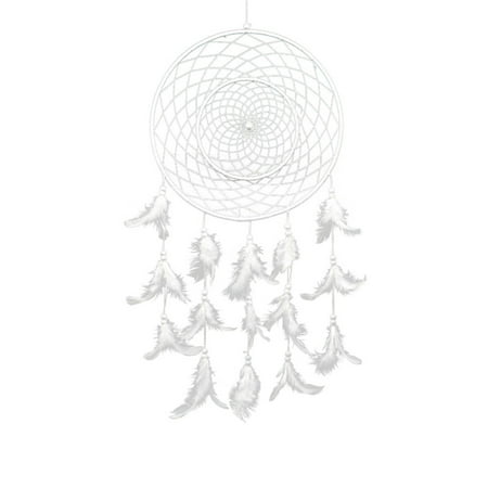 

Zlekejiko Home Pendant Wedding Decoration Pendant White Feather Double Ring Wall Hanging
