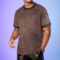 thumbnail image 2 of Daiosportswear Mens Short Sleeve Shirts - Waffle Texture Crew Neck Tshirts for Men Coffee-E XXL(XXL), 2 of 5