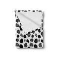 thumbnail image 2 of Cow Print Soft Flannel Fleece Throw Blanket, Black and White Striped Dots with Abstract Style Farm Animal Hide Agriculture, Cozy Plush for Indoor and Outdoor Use, 50" x 60", Black White, by Ambesonne, 2 of 6