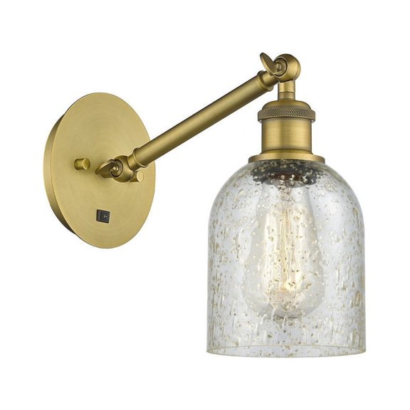 317-1W-BB-G259-LED-Innovations Lighting-Caledonia - 1 Light Wall Sconce In Industrial Style-11.38 Inches Tall and 5.3 Inches Wide Brushed Brass Mica