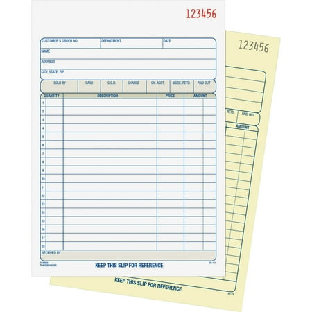 Adams Bound Sales Order Book, 2-Part, Carbonless, 5-9/16 in. x 8-7/16 in., 4/Pg, 200 St/Bk