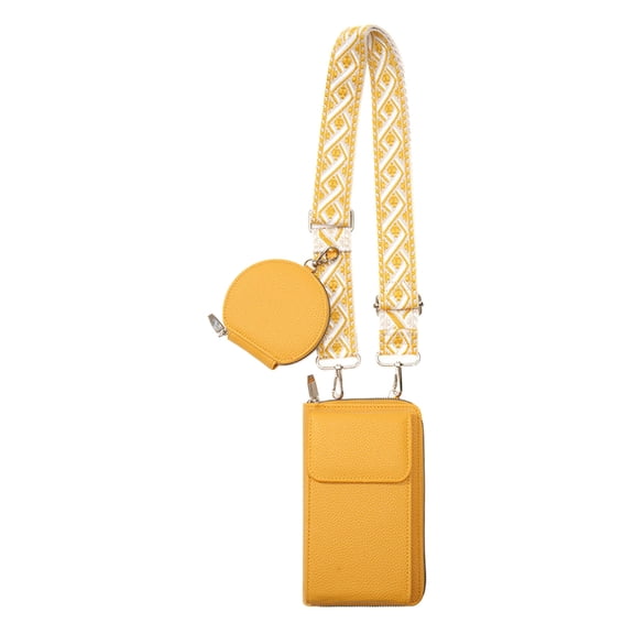 Phone Wallet Set 10.63x7.08x4.33in Leather Compact Bag Card Pockets Crossbody Purse Small Coin Purse Set Adjustable Strap Casual Mini Satchel Phone Carrier Lightweight Organizer