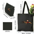 thumbnail image 3 of COMIO 2 Pcs Canvas Tote Bags Cute Aesthetic Tote Bags with Zipper Packing Books Funny Sushi Black, 3 of 8
