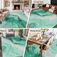 thumbnail image 5 of Green Marble Area Rugs 8'x10', Washable Small Throw Rugs for Living Room Patio, Summer Ocean Wave Green Ombre Indoor Outdoor Rug Non-Slip Low Pile Carpet Runner Reversible Floor Mats, 5 of 8