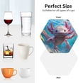 thumbnail image 6 of Pofeuu Cute Underwater Axolotl Print Coasters for Drinks, 4Pack PU Leather Coasters, Bar Drink Coasters for Tabletop Protection, Furniture from Damage-Hexagon, 6 of 6