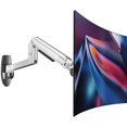thumbnail image 1 of Ergounion Monitor Wall Mount For Flat Or Curved Screens Up To 38" Within 25 Lbs, Full Motion Adjustable Monitor Arm Wall Mount With Cable Management, Vesa 75X75/100X100Mm, Silver, 1 of 5
