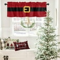 thumbnail image 4 of Merry Christmas Curtains Valances, Santa Claus Belt Red Rod Pocket Cafe Valance Short Window Curtains for Kitchen, Bedroom, Living Room, 1 Panel, 54"X18", 4 of 5