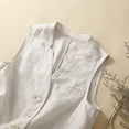 thumbnail image 4 of Fancifize Summer Vest for Women V Neck Button Up Lightweight Sleeveless Jackets Vintage Casual Outerwear, 4 of 5