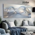 thumbnail image 3 of Modern Abstract Wave Art Framed Canvas Print 48x24 Inch Living Room Sofa Wall Decor 2D Flat Design Self Ship, 3 of 5