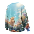 thumbnail image 5 of HELLHERO Capybara Flower Print Sweatshirt for Women Soft Crewneck Loose Fitting Pullover Tops Casual Long Sleeve Sweatshirt Size XXXL, 5 of 7