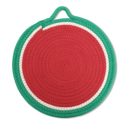 

Colorful Cotton Rope Coasters Heat Insulation Placemats Simple Style Kitchen Accessories for Home Restaurant Red S