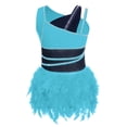 thumbnail image 4 of Choomomo Kids Girls Ballet Dance Tutu Dress Latin Dance Leotard Hip Hop Jazz Performance Outfits Bodysuit Light Blue 10, 4 of 5