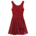 thumbnail image 4 of Doomiva Women Lyrical Dance Dresses V-Neck Chiffon Ballet Latin Dance Dress Red M, 4 of 7