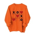 thumbnail image 4 of Valentines Day Crewneck Sweatshirts Women Long Sleeve Heart Pullover Shirts Crewneck Casual Fashion Outfits, S Orange, 4 of 5
