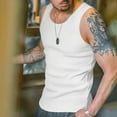 thumbnail image 5 of Afdoent Mens Casual Tank Tops Men's Summer Solid Color Slim Fit Sleeveless Thread Vest T Shirt Casual Outdoor Wear Base Shirt Men Streetwear, 5 of 9