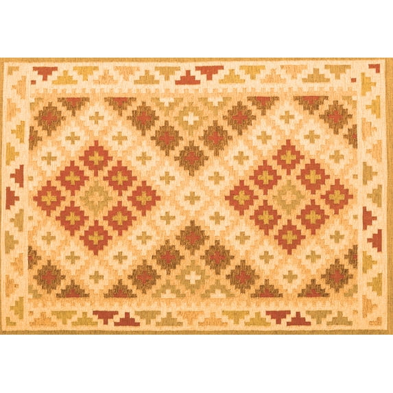 Ahgly Company Indoor Rectangle Southwestern Orange Country Area Rugs, 2' x 4'