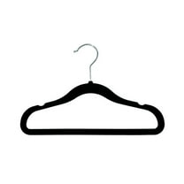 NAHANCO Slimline Velvet Suit Hangers with Notches, 11.4" wide, Black