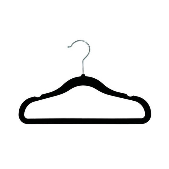 NAHANCO Slimline Velvet Suit Hangers with Notches, 11.4" wide, Black