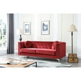 thumbnail image 5 of Pompano 83" Burgundy Tufted Velvet Loveseat with 2-Throw Pillow, 5 of 5