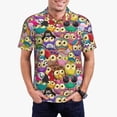 thumbnail image 1 of Balery Cute Cartoon Owls Camisa Polo de Hombre con Estampado, de Manga Corta y Tejido Medio, Camisa Tipo Golf Polo-3X-Large, 1 of 6