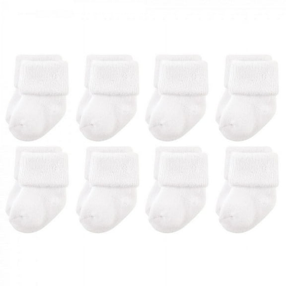 Luvable Friends Baby Unisex Newborn and Baby Terry Socks, White, 0-6 Months