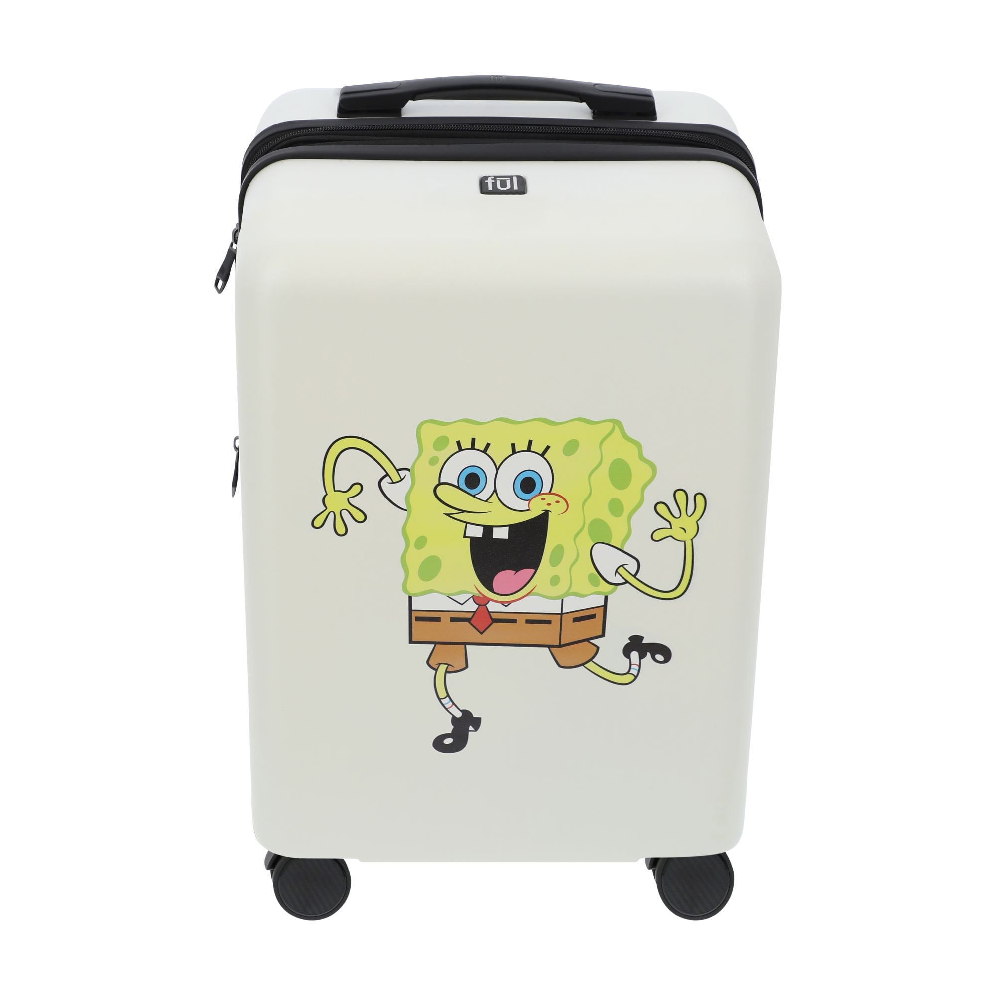 SpongeBob SquarePants 22.5 Inch Carry On Luggage, Hardshell Rolling Suitcase with Spinner Wheels, White